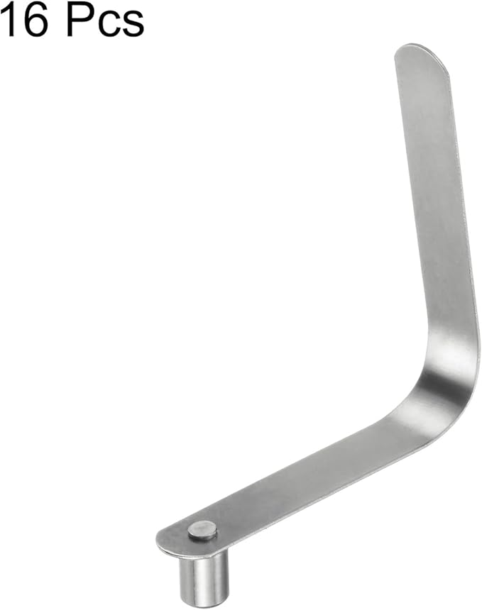 HARFINGTON 16pcs Single Button Kayak Paddle Snap Spring Clip 6x8.5x50mm 65Mn Spring Steel V-Shaped Solid Lift Telescopic Locking Tube Pole Clips for Tent Umbrella Camping