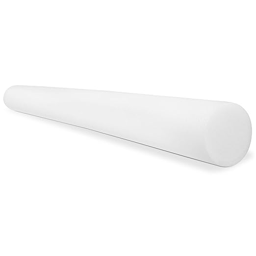 CanDo Slim White PE Foam Rollers for Exercise, Fitness, Muscle Restoration, Massage Therapy, Sport Recovery and Physical Therapy for Home, Clinics, Professional Therapy 3" x 36" Round
