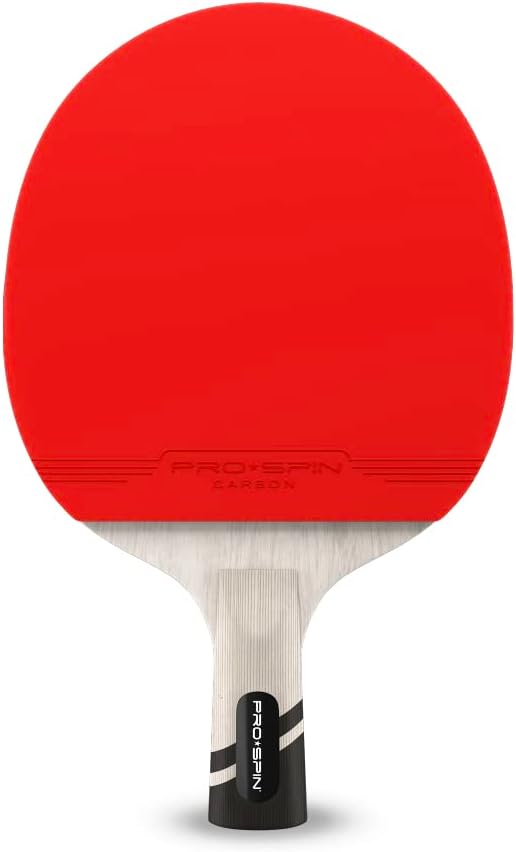 PRO SPIN Carbon Ping Pong Paddles - Penhold Short Grip, Premium Table Tennis Rackets with Carbon Fiber | Professional-Level 7-Ply Blade, Premium Rubber, 2.0mm Sponge | Rubber Protector Case