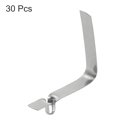 HARFINGTON 30pcs Single Button Kayak Paddle Snap Spring Clip 3x5x22mm 65Mn Spring Steel V-Shaped Hollow Lift Telescopic Locking Tube Pole Clips for Tent Umbrella Camping