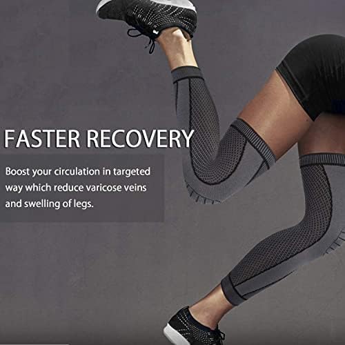 Full Leg Sleeves Long Compression Leg Sleeve Knee Sleeves Protect Leg, for Man Women Basketball, Arthritis Cycling Sport