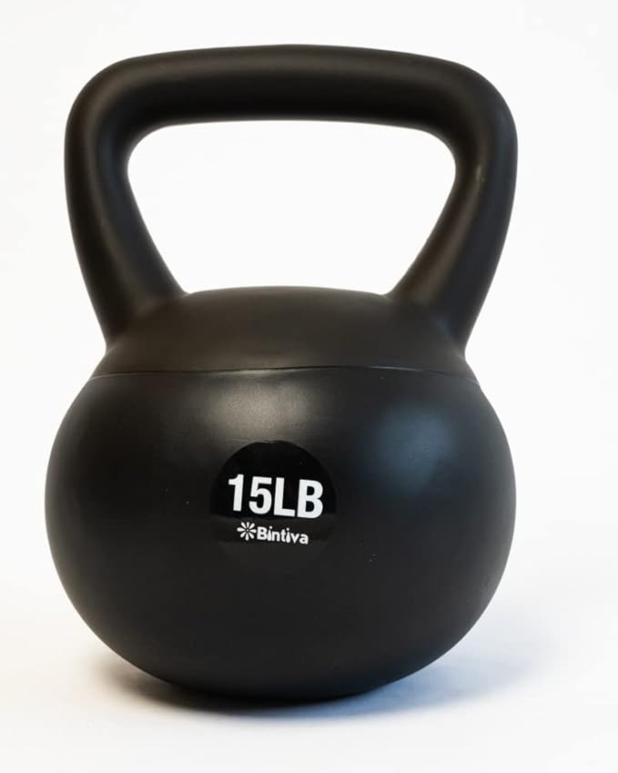 bintiva Soft Kettlebells - Sea and Iron Sand Filled Weights for Women and Men - Color Coded Kettle Bell Sets