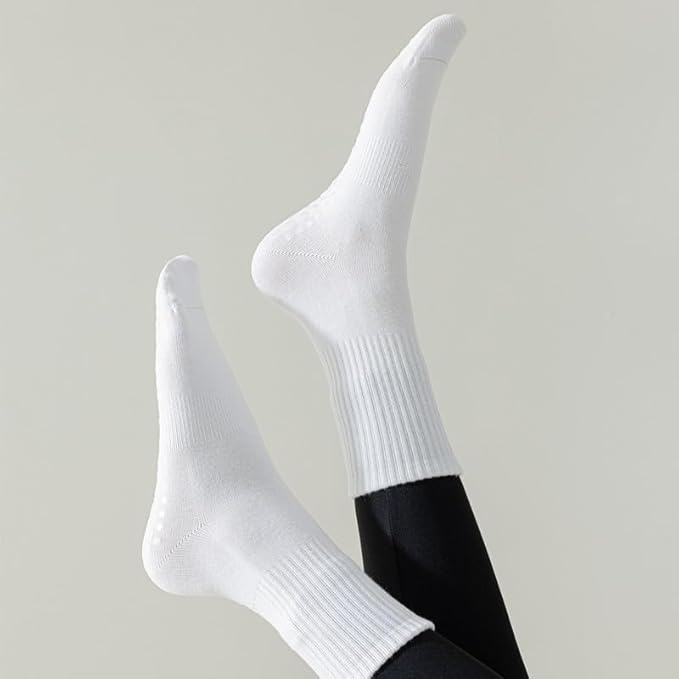 3 Pairs Pilates Socks with Grips for Women Non Slip Grip Socks for Yoga Barre Hospital Workout