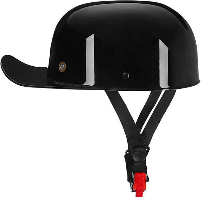 Vintage Retro Open Face Motorcycle Helmet Baseball Cap Half Helmets Men Women for Moped Cap Jet Scooter Street Cruiser with Mask Glasses - DOT Certified