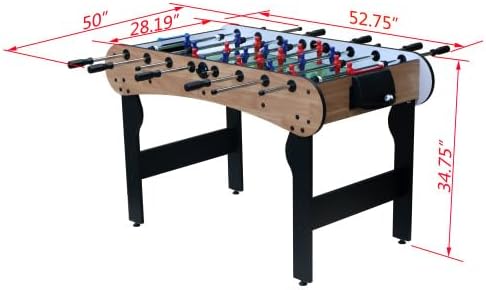 Professional Foosball Table, 52.75 x 28.19 x 34.75 inches, Indoor Soccer Game Table with 4 Balls, Red and Blue Players