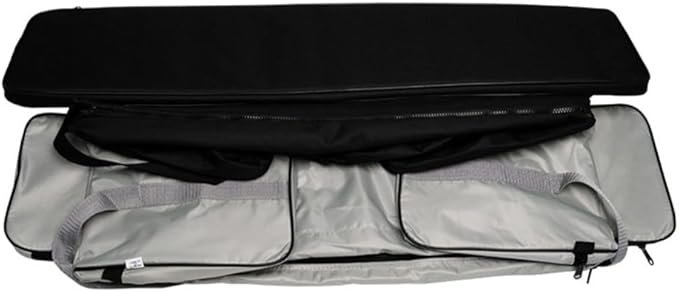 Bench Seat Cover 420D Oxford Seat Storage Bag for Kayak Inflatable Boat, Dinghy Boat Seat Cushion and Underseat Storage Bag with Pockets Grey Thick Sponge Seat Bench Cushion(Grey 85cm)