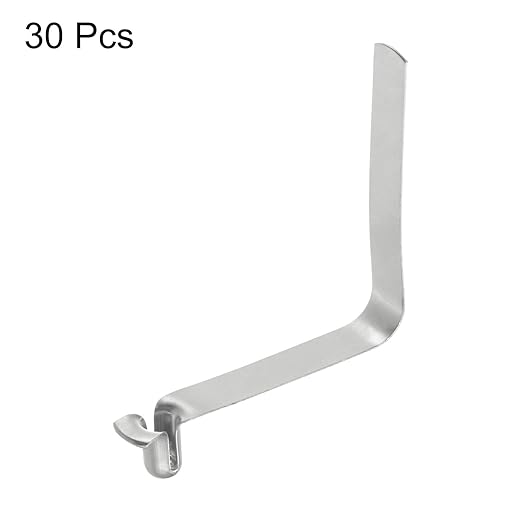 HARFINGTON 30pcs Single Button Kayak Paddle Snap Spring Clip 3.8x7.1x32mm 65Mn Spring Steel V-Shaped Hollow Lift Telescopic Locking Tube Pole Clips for Tent Umbrella Camping