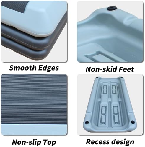 Adjustable Step Platform 30" × 14" Workout Aerobic Stepper Height Step for Fitness Strength Training with Risers Exercise Platform for Home Gym