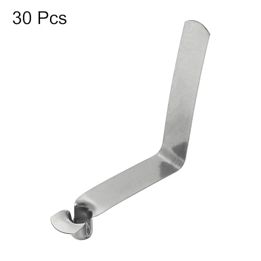 HARFINGTON 30pcs Single Button Kayak Paddle Snap Spring Clip 9x12x55mm 65Mn Spring Steel V-Shaped Hollow Lift Telescopic Locking Tube Pole Clips for Tent Umbrella Camping