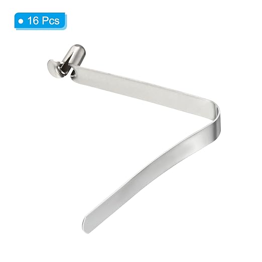 PATIKIL 11x6mm Kayak Paddle Snaps, 16 Pack Tent Pole Clips Steel V Shaped Single Pin Push Button Spring Clips Lock Tube Pole Clips for Camping Awning