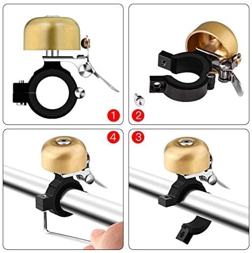 Greallthy Bike Bell Classic Brass Bicycle Bell,Bike Bells for Adults Kids,Loud Sound Bells Fit for 0.87-1.25in/22.2-31.8mm Bicycle Handlebars,Road Mountain Bike Accessories.