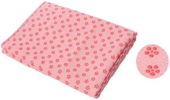 Yoga Towel, Hot Yoga Mat Towel - Sweat Absorbing Non-Slip for Hot Yoga, Pilates and Workout, 24x72 inches with Grip Dots (Pink)
