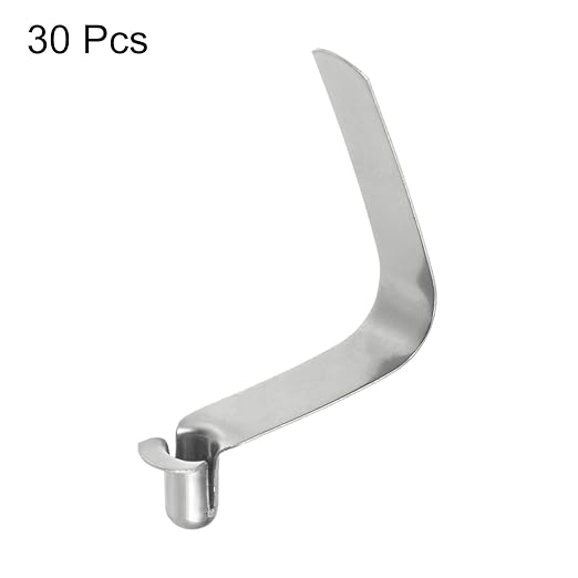 HARFINGTON 30pcs Single Button Kayak Paddle Snap Spring Clip 6x10.5x38mm 65Mn Spring Steel V-Shaped Hollow Lift Telescopic Locking Tube Pole Clips for Tent Umbrella Camping
