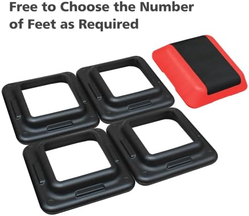 16" x 16" Height-Adjustable Step Aerobics Platform Fitness Equipment Stepper Trainer Exercise Step Platform with 4 Riser