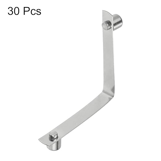 HARFINGTON 30pcs Double Button Kayak Paddle Snap Spring Clip 7.75x8x50mm 65Mn Spring Steel V-Shaped Solid Lift Telescopic Locking Tube Pole Clips for Tent Umbrella Camping