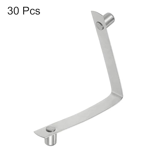 HARFINGTON 30pcs Double Button Kayak Paddle Snap Spring Clip 5.75x8.5x50mm 65Mn Spring Steel V-Shaped Solid Lift Telescopic Locking Tube Pole Clips for Tent Umbrella Camping