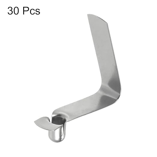 HARFINGTON 30pcs Single Button Kayak Paddle Snap Spring Clip 5x7x26mm 65Mn Spring Steel V-Shaped Hollow Lift Telescopic Locking Tube Pole Clips for Tent Umbrella Camping