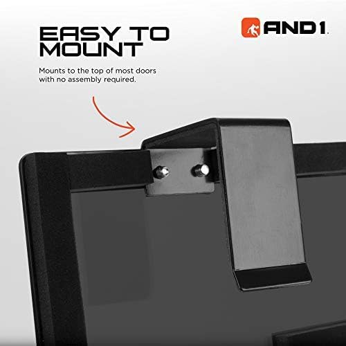 AND1 Over the Door Mini Basketball Hoop: 18x12 Shatterproof Backboard, 2 Mini Basketballs, and Hand Pump Included- Ultimate Indoor Basketball Accessory for Kids and Adults, No Tools Required