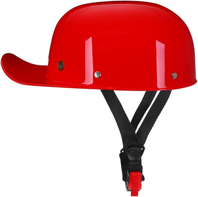Vintage Retro Open Face Motorcycle Helmet Baseball Cap Half Helmets Men Women for Moped Cap Jet Scooter Street Cruiser with Mask Glasses - DOT Certified