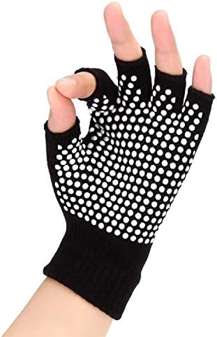 YL TRD V 2 Packs of Non Slip Fingerless Yoga Gloves Exercise Gloves Workout Gloves