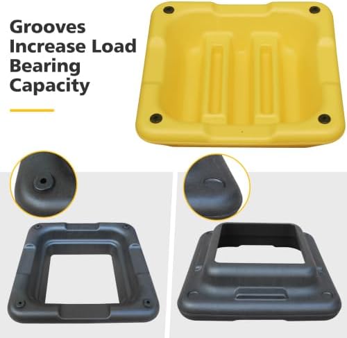 16" x 16" Height-Adjustable Step Aerobics Platform Fitness Equipment Stepper Trainer Exercise Step Platform with 4 Riser