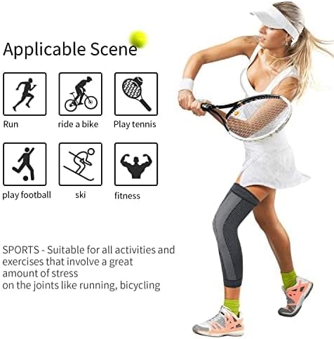 Full Leg Sleeves Long Compression Leg Sleeve Knee Sleeves Protect Leg, for Man Women Basketball, Arthritis Cycling Sport