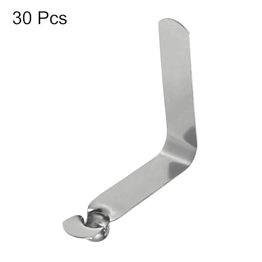 HARFINGTON 30pcs Single Button Kayak Paddle Snap Spring Clip 8x7x42mm 65Mn Spring Steel V-Shaped Hollow Lift Telescopic Locking Tube Pole Clips for Tent Umbrella Camping