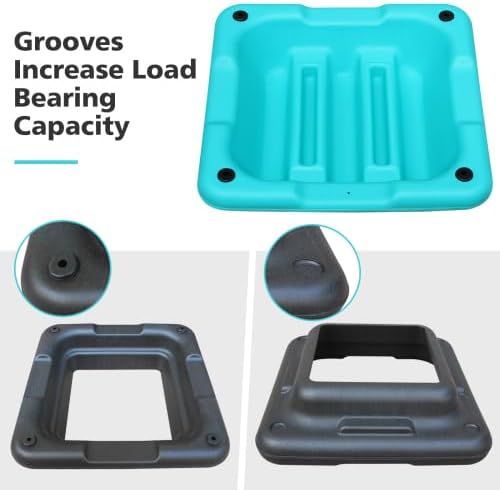 16" x 16" Height-Adjustable Step Aerobics Platform Fitness Equipment Stepper Trainer Exercise Step Platform with 4 Riser