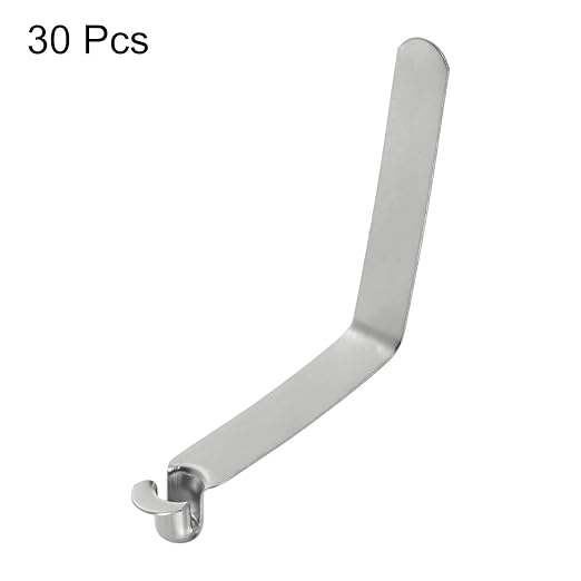 HARFINGTON 30pcs Single Button Kayak Paddle Snap Spring Clip 9.4x12x65mm 65Mn Spring Steel V-Shaped Hollow Lift Telescopic Locking Tube Pole Clips for Tent Umbrella Camping