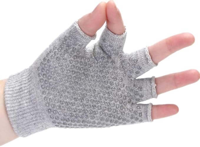 YL TRD V 2 Packs of Non Slip Fingerless Yoga Gloves Exercise Gloves Workout Gloves
