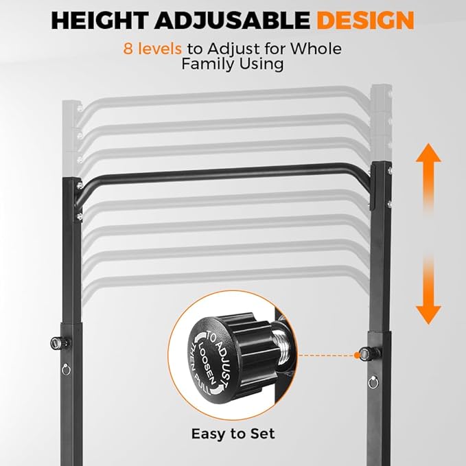 ONETWOFIT Pull Up Station, Power Tower Adjustable Pullup Bar Multifunction Strength Training Workout Gym Equipment Free Standing Chin up Bar for Home Outdoor, Support 440LBS