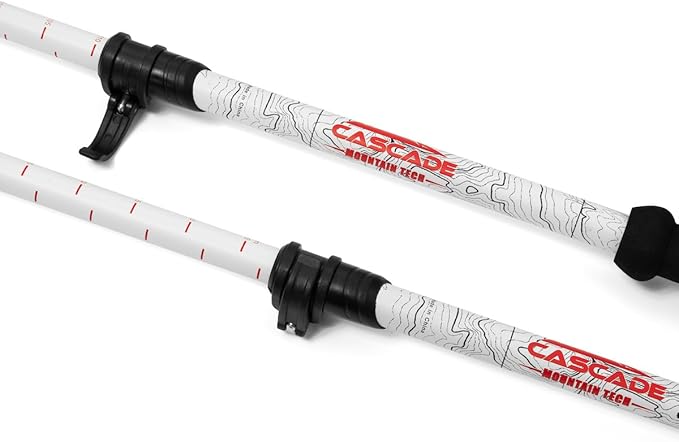 Cascade Mountain Tech Trekking Poles - Carbon Fiber Walking or Hiking Sticks with Quick Adjustable Locks