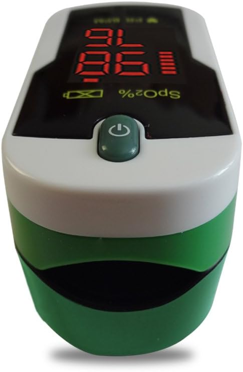 Concord Fingertip Pulse Oximeter with Reversible Display - Blood Oxygen Saturation Monitor with Carrying Case, Batteries and Lanyard - Easy to Use, Accurate SpO2 & Pulse Measurement (Emerald)