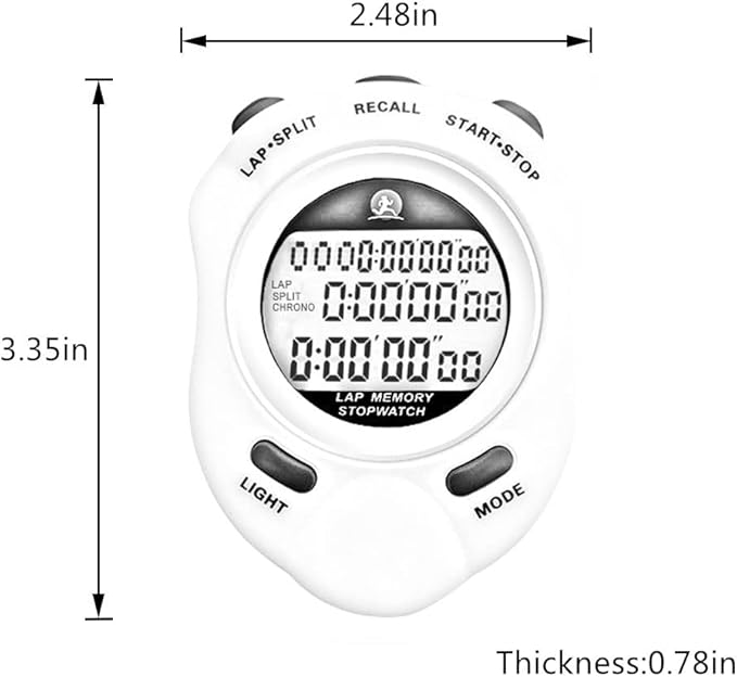 Stopwatch, Metal Stop Watch for Sports 10/100/400 Laps, Stopwatches Timer for Coach Sports Running with 0.01second & 0.001second Timing, Conutdown, Alarm