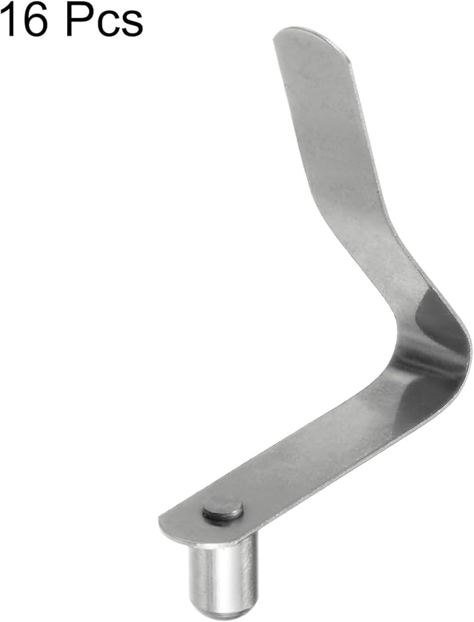HARFINGTON 16pcs Single Button Kayak Paddle Snap Spring Clip 6x10x37mm 65Mn Spring Steel V-Shaped Solid Lift Telescopic Locking Tube Pole Clips for Tent Umbrella Camping