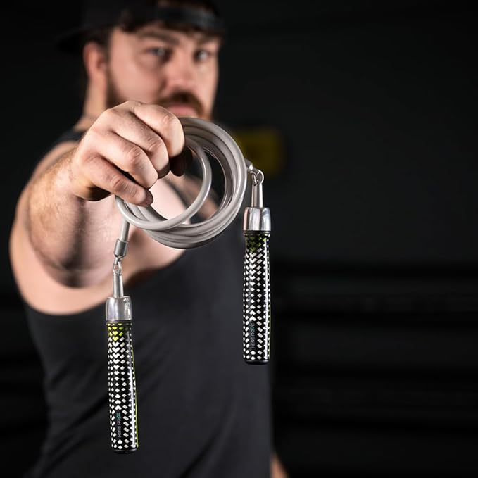 Hererope Weighted Jump Ropes for Men & Women, 1 LB Jump Rope Weighted With Ball-bearing, No-Slip Grip, Durable Steel Cable, Heavy Jump Rope Designed for Fitness, High-Intensity Strength Workouts, crossfit