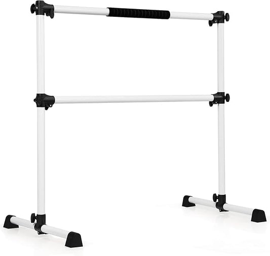 GOFLAME Ballet Barre Portable Double, 4FT Freestanding Ballet Barre Adjustable, Heavy Duty Dancing Stretching Ballet Bar for Home, Dance Barre, Fitness Ballet Bar