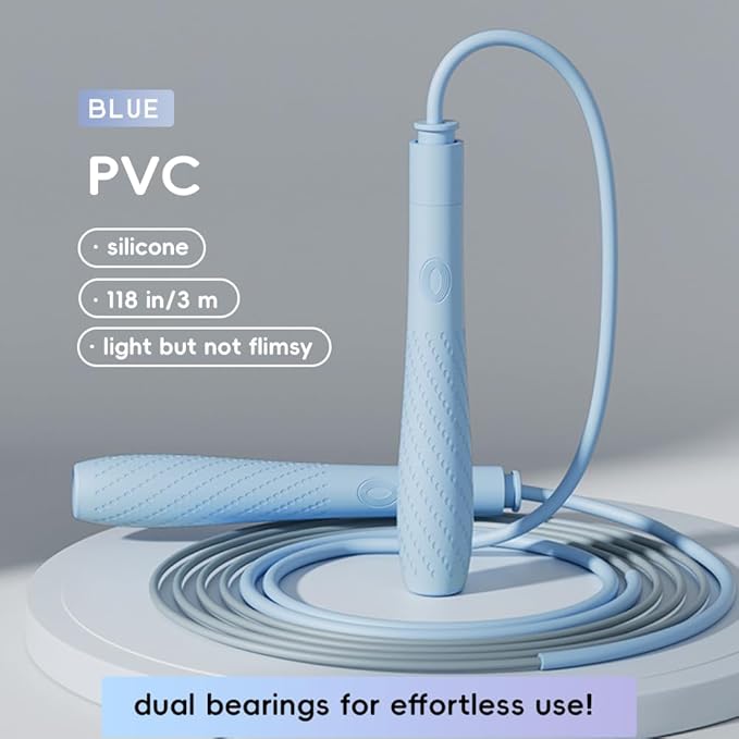Jump Rope with silicone handle,Tangle-Free Jump Rope with Dual Bearing System,Ultra-Smooth for Fitness & Training