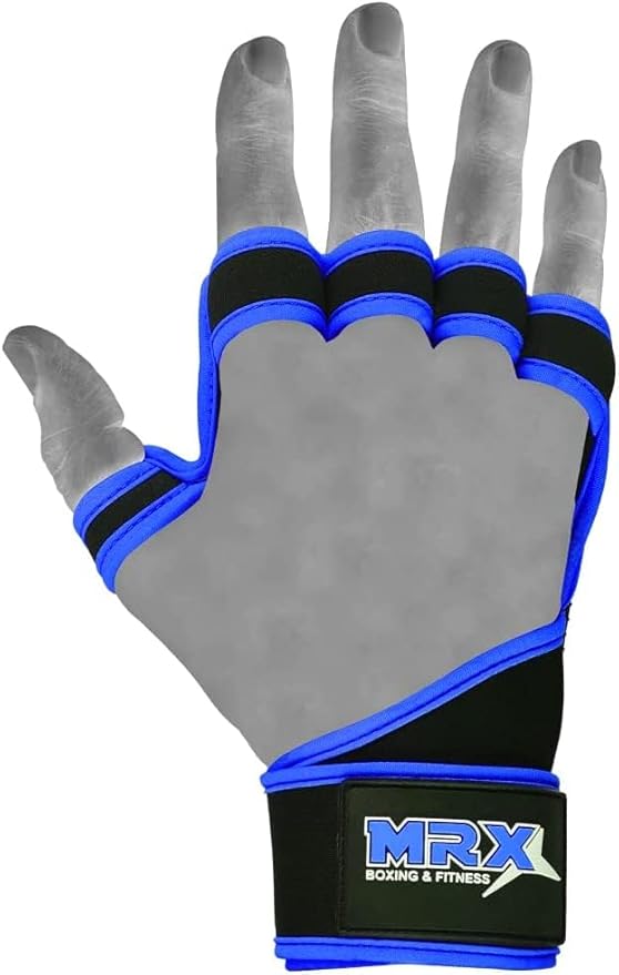 MRX BOXING & FITNESS Workout Gloves for Men and Women Ventilated Weight Lifting Gloves with Wrist Wraps Sticky Palm Protection with Extra Grip Gym Gloves for Exercise Pull Ups, Cross Training
