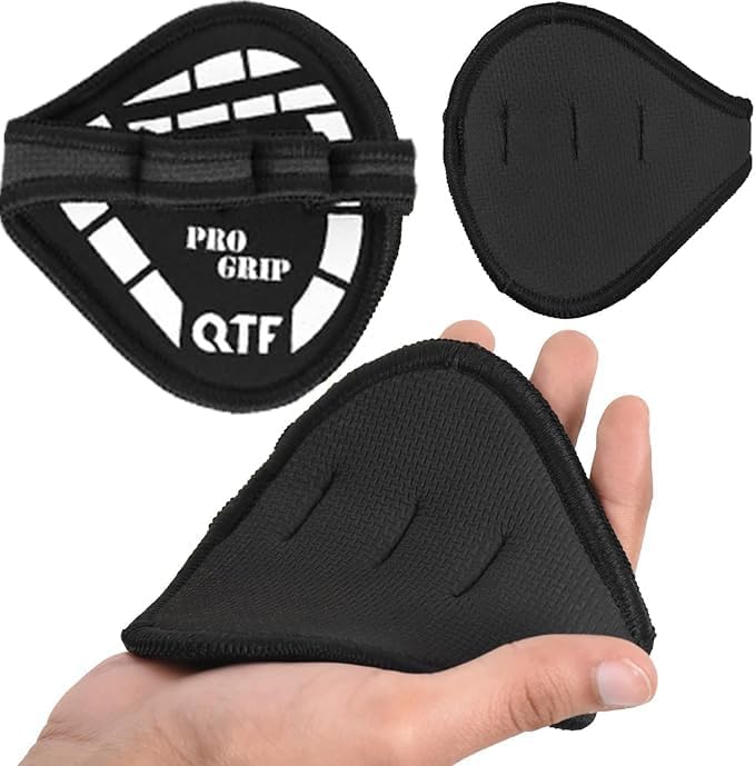 QTF Gym Grips Pads - Neoprene Gloves Gym Palm Protector Weight Lifting Grips Replacement of Workout Gloves Men and Women - Lifting Grip Pads for Weightlifting, Calisthenics & Pull Ups.