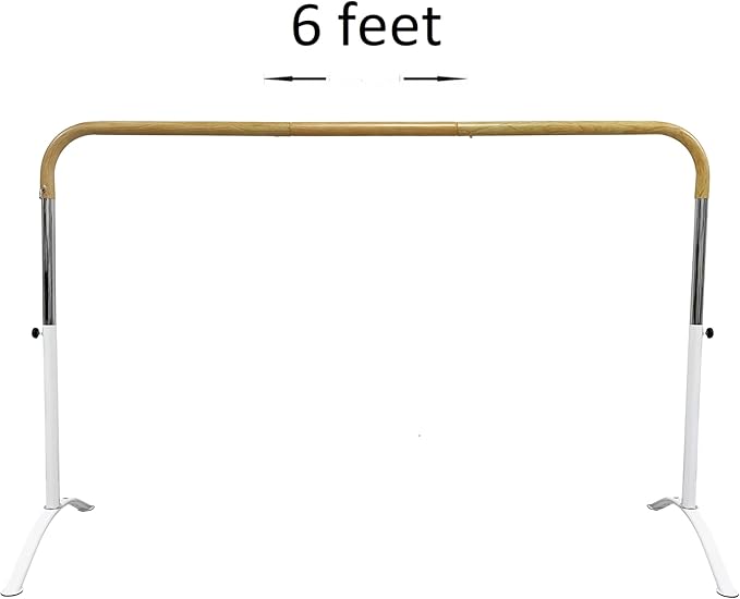 Ballet Barre Portable for Home or Studio, Height Adjustable Bar for Stretch, Pilates, Dance or Active Workouts, Single or Double Bar, Kids and Adults
