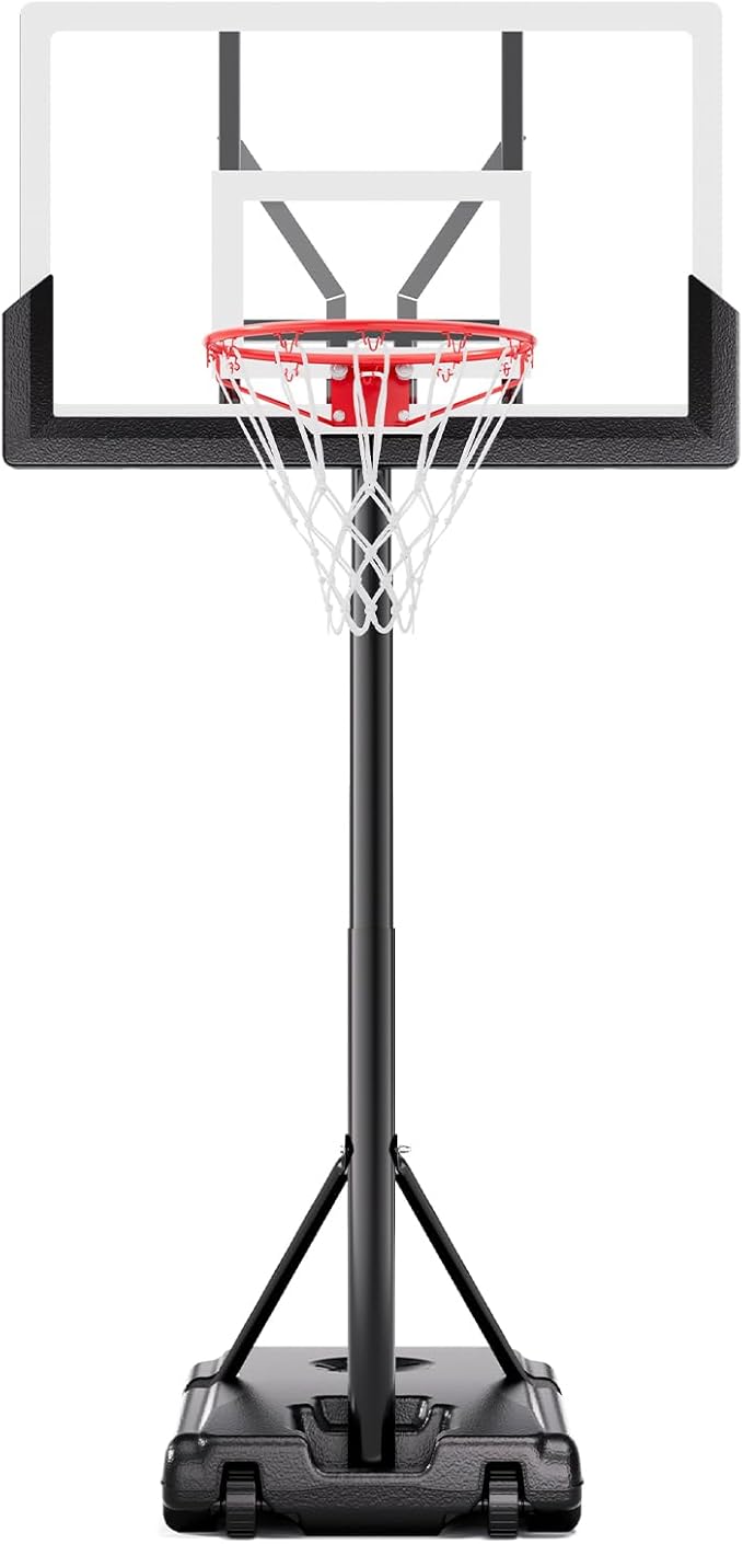 Basketball Hoop Outdoor 10 FT Height Adjustable, Portable Basketball Goals Systems with 45" Backboard for Youth Adults Kids - Backyard, Driveway, Indoor Play