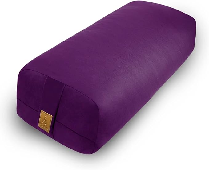 Comfortable Rectangular Yoga Bolster - 26x10.5x5.5in Meditation Supportive Pillow - 100% Cotton