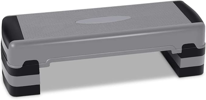 Giantex 35" Aerobic Step, Non-Slip Surface, Height-Adjustable 6" - 8" - 10" Step Aerobics Platform, Workout Fitness Equipment Stepper Trainer, Exercise Step Platform with 3 Riser