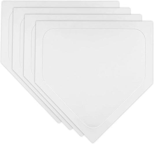 Mototo 2/3/4/6/8PCS White Baseball Home Plate Rubber Throw Down Baseball Bases 16 inch Softball Home Plate Kickball Bases for Kickball Practice Pitching Hitting Training Equipment