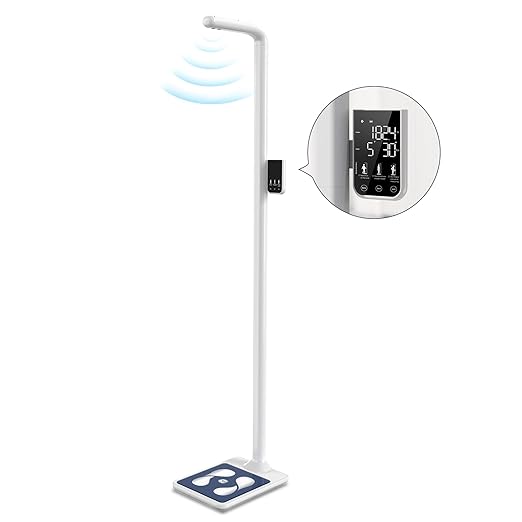 GE Digital Physician Scale BMI: Ultrasonic Electronic Height and Weight Scale 76” Height Measuring Device Accurate Body Weight 485 lb/220 kg Capacity