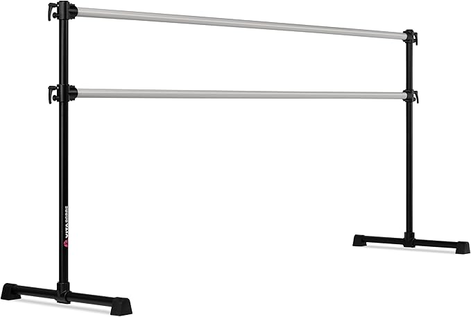 VITA Barre Portable Freestanding Double Ballet Barre, Professional | Adjustable Height, Made in USA, Home or Gym Exercise Equipment for Kids & Adults | Dance, Fitness, Pilates