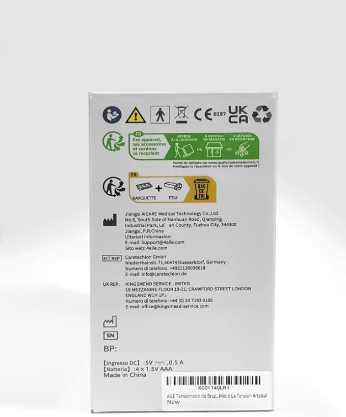Blood Pressure Monitor,AILE Blood Pressure Machine Upper Arm Large Cuff(8.7"-16.5" Adjustable),Automatic high Blood Pressure Cuff for Home use (Black)