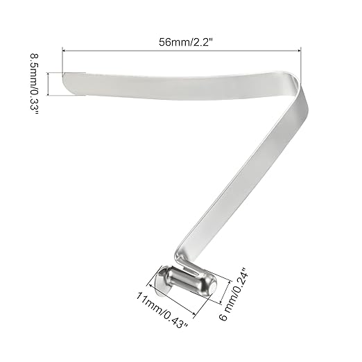 PATIKIL 11x6mm Kayak Paddle Snaps, 10 Pack Tent Pole Clips Steel V Shaped Single Pin Push Button Spring Clips Lock Tube Pole Clips for Camping Awning