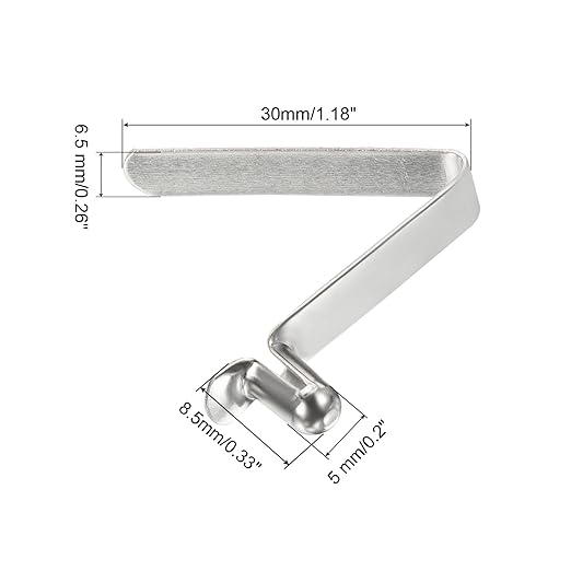 PATIKIL 8.5x5mm Kayak Paddle Snaps, 16 Pack Tent Pole Clips Steel V Shaped Single Pin Push Button Spring Clips Lock Tube Pole Clips for Camping Awning